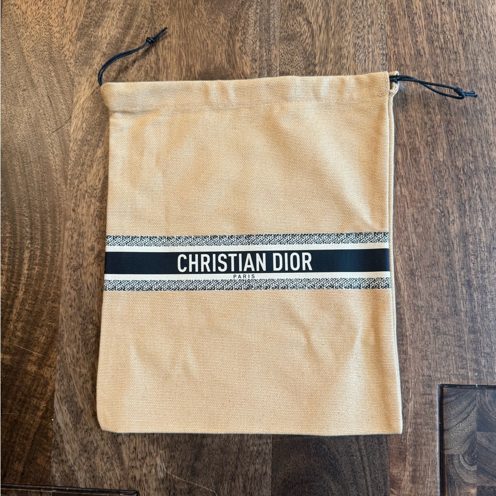 Dior Beige Drawstring Bag